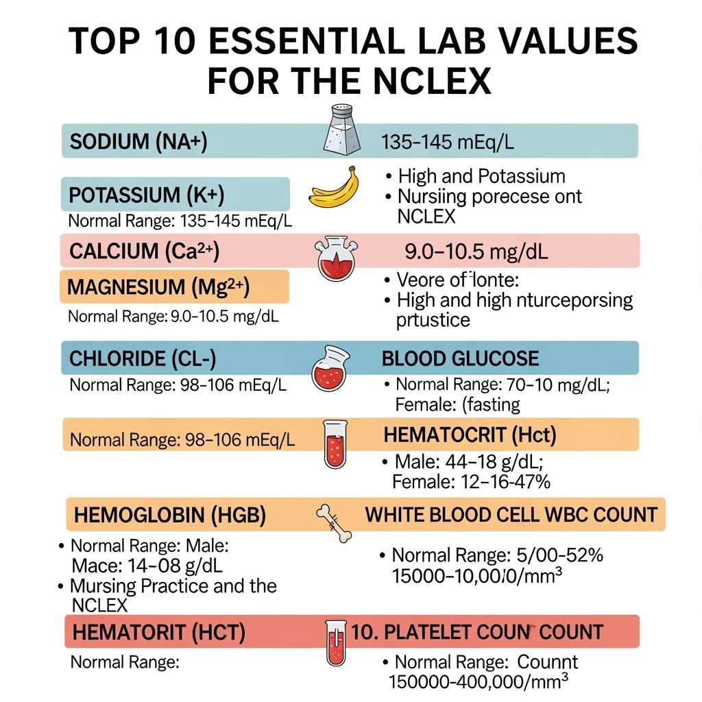 ¿Cuáles son los 10 valores de laboratorio imprescindibles que debes conocer para el NCLEX?